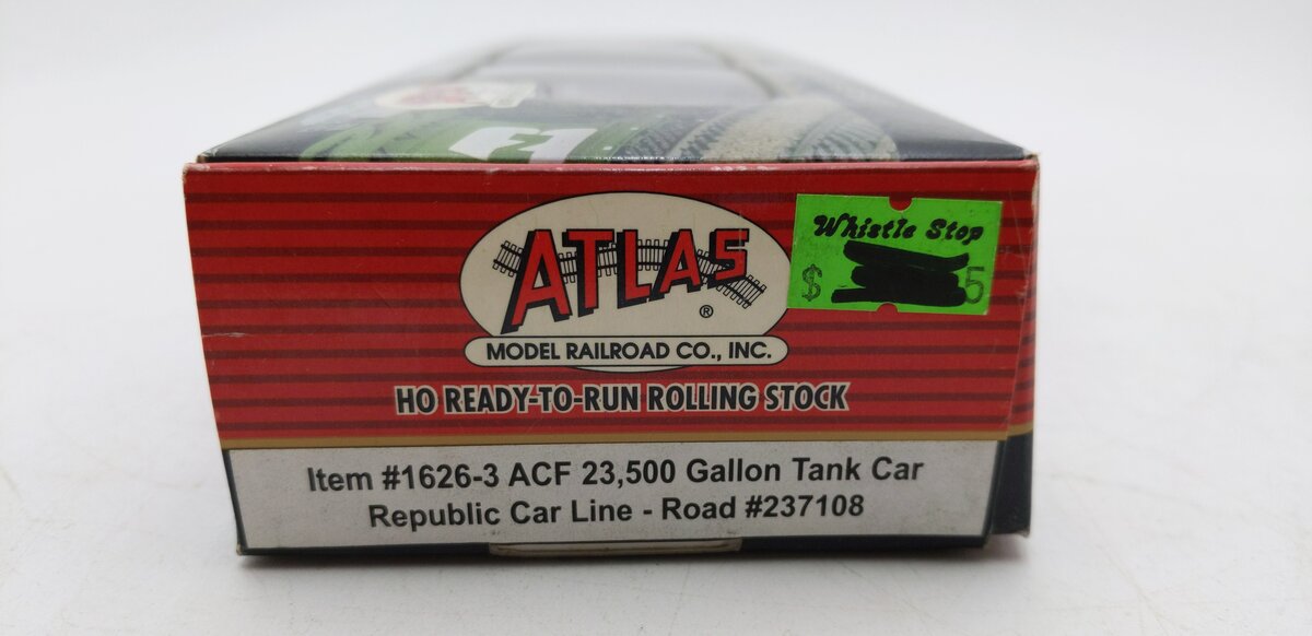 Atlas 1626-3 HO Republic Car Line 23500 Gallon TankCar #237108/Box