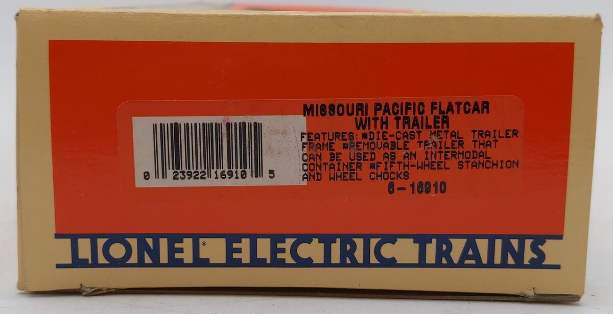 Lionel 6-16910 O Gauge Missouri Pacific Flatcar with Trailer LN/Box