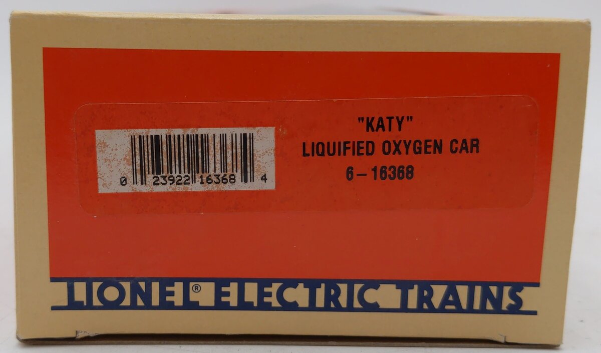 Lionel 6-16368 O Gauge Katy Liquefied Oxygen Flatcar EX/Box