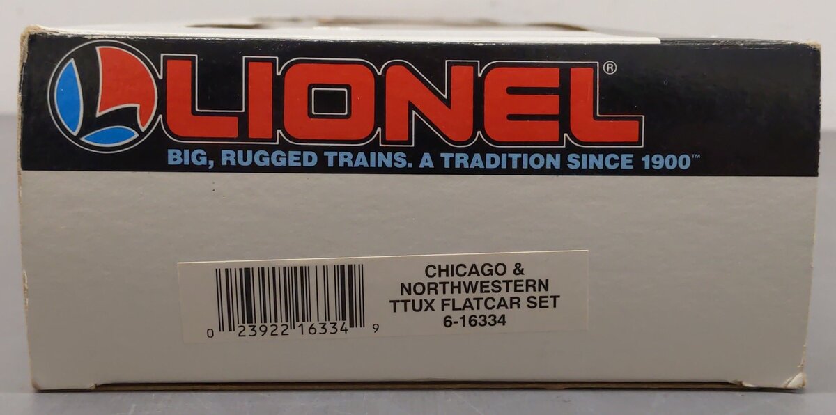 Lionel 6-16334 O Chicago & Northwestern TTUX Flat Cars with Trailers EX/Box