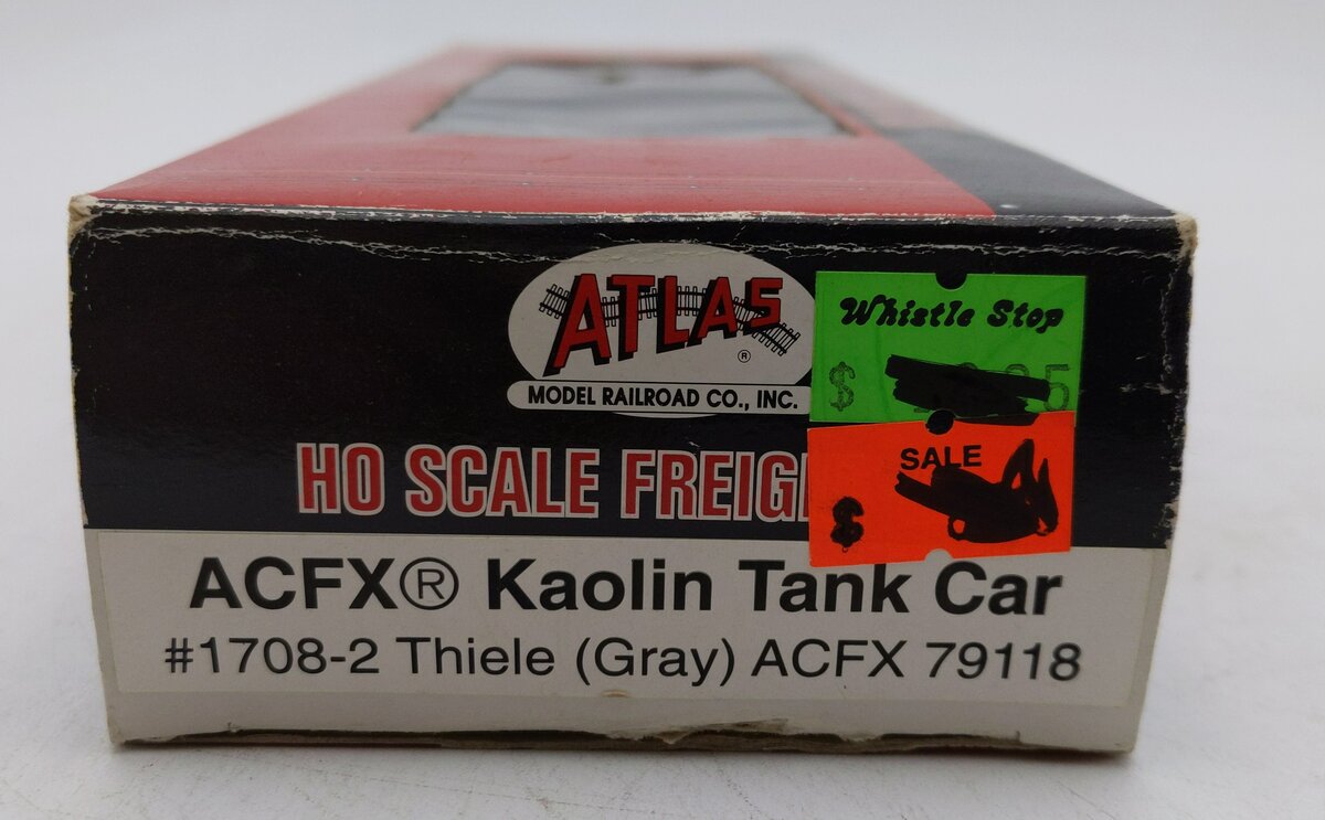 Atlas 1708-2 HO Scale Thiele ACFX Kaolin Tank Car #79118 Weathered/Box