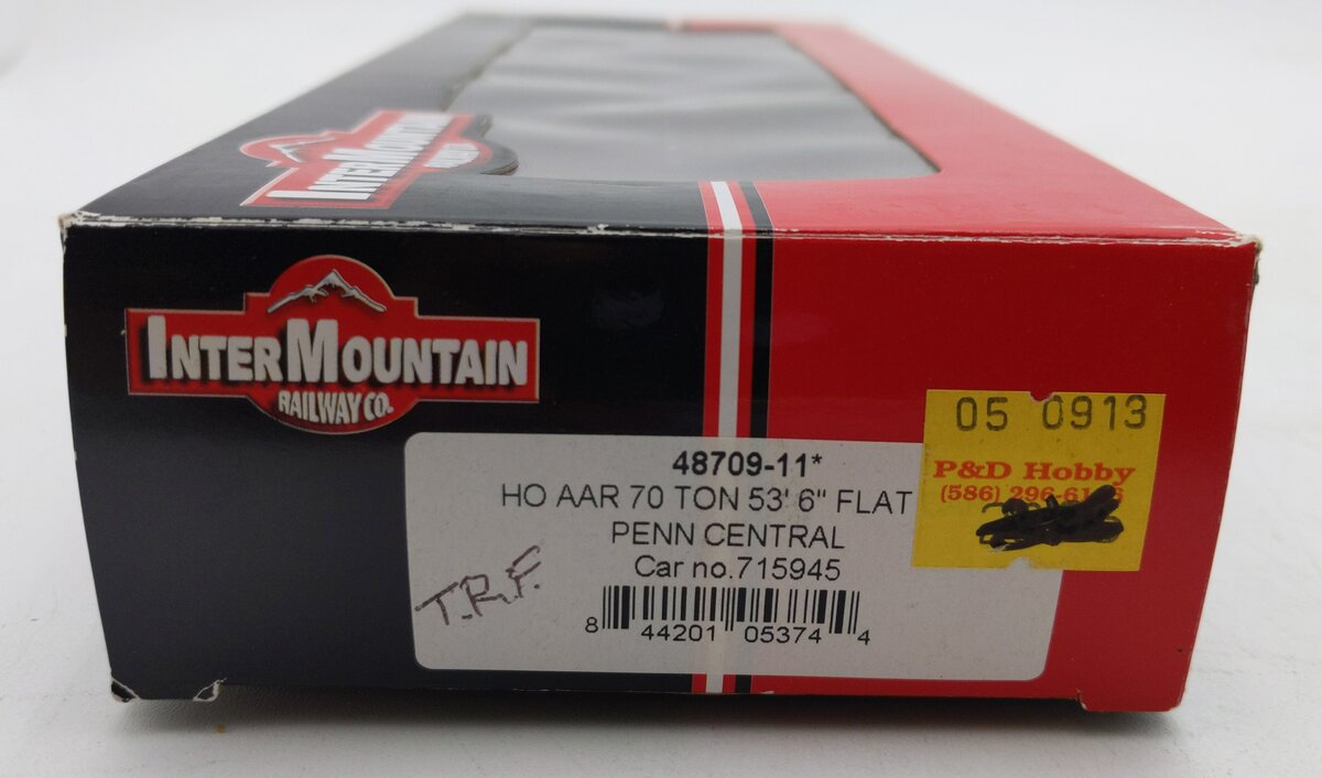 InterMountain 48709-11 HO Penn Central AAR 70 Ton Flat Car #715945 Weathered/Box