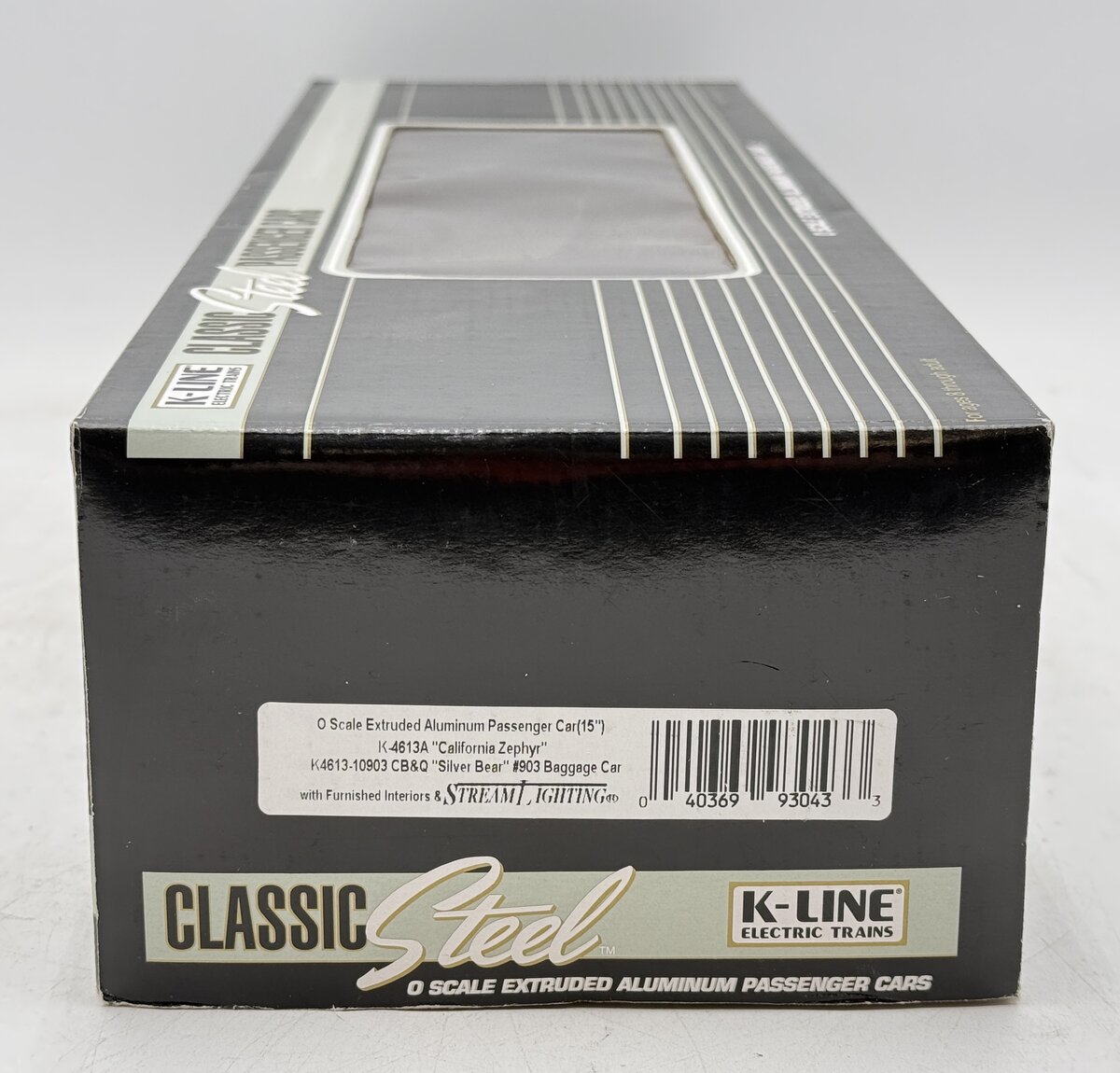 K-Line K-4613A O California Zephyr K4613-10903 CB&Q Silver Bear #903 EX/Box