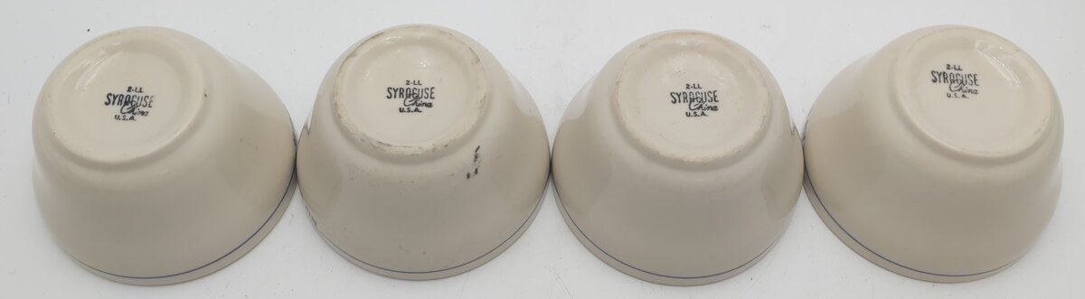 Syracuse China Rio Grande Prospector Pattern Bouillon Bowls (Set of 4) EX