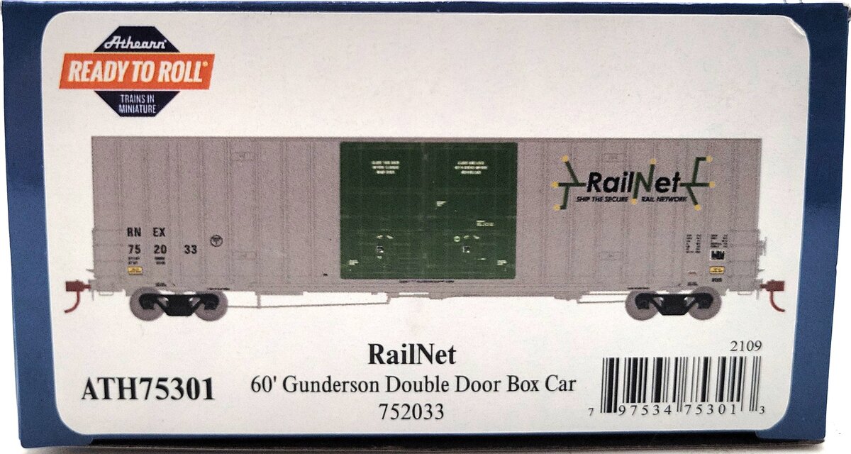 Athearn 75301 HO RNEX RTR 60' Gunderson Boxcar #752033