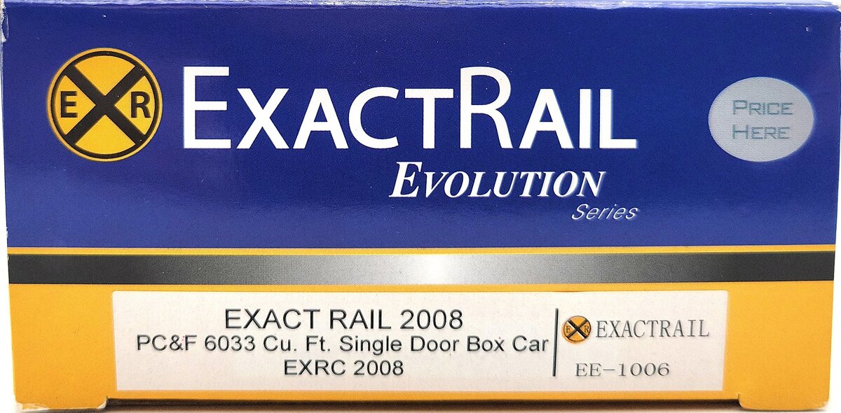 Exact Rail EE-1006 HO Scale ExactRail Single Door Boxcar #2008 LN/Box