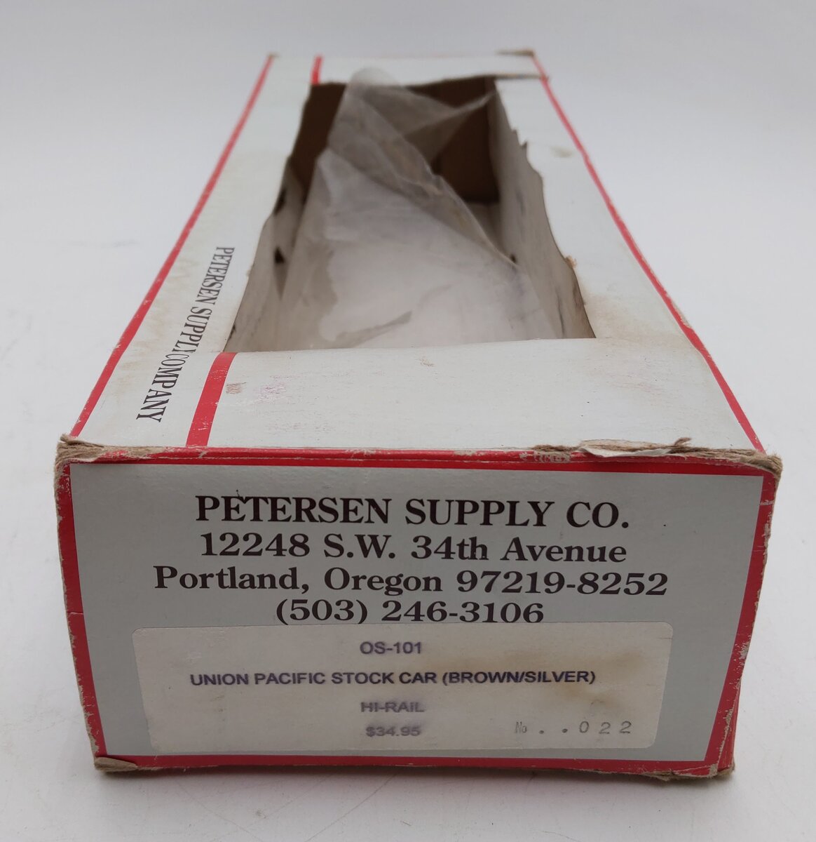 Petersen OS-101 O Gauge Union Pacific Stock Car #42022 EX/Box