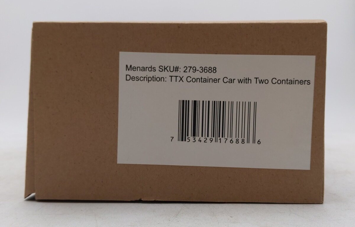 Menards 279-3688 O Gauge TTX Container Car with Two Containers #05722 EX/Box