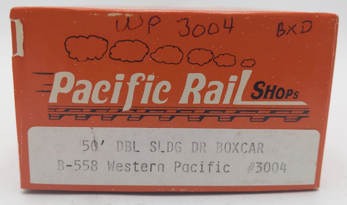 Pacific Rail B-558 S-Scale Western Pacific Double Sliding Door Boxcar Kit #3004 EX/Box