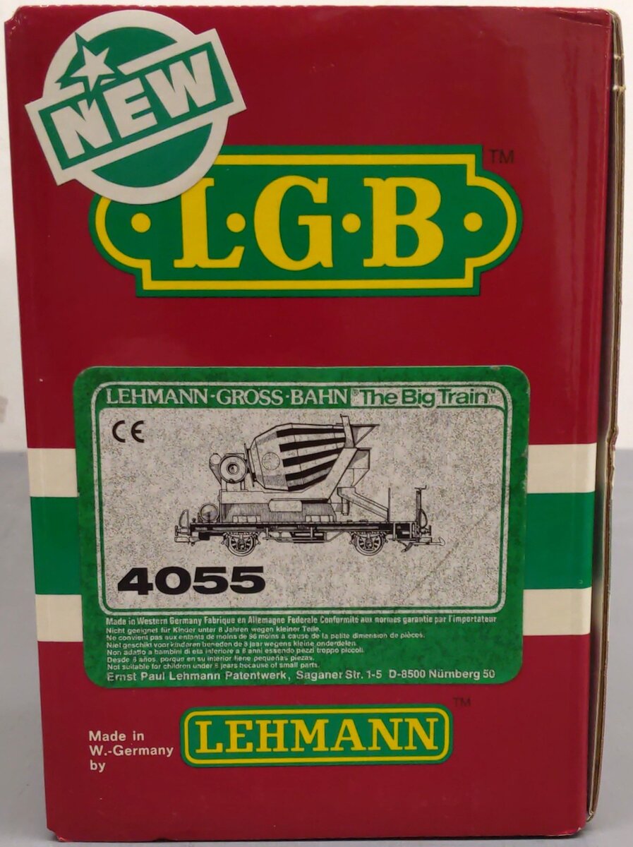 LGB 4055 G Scale LG Beton Flatcar w/Cement Mixer LN/Box