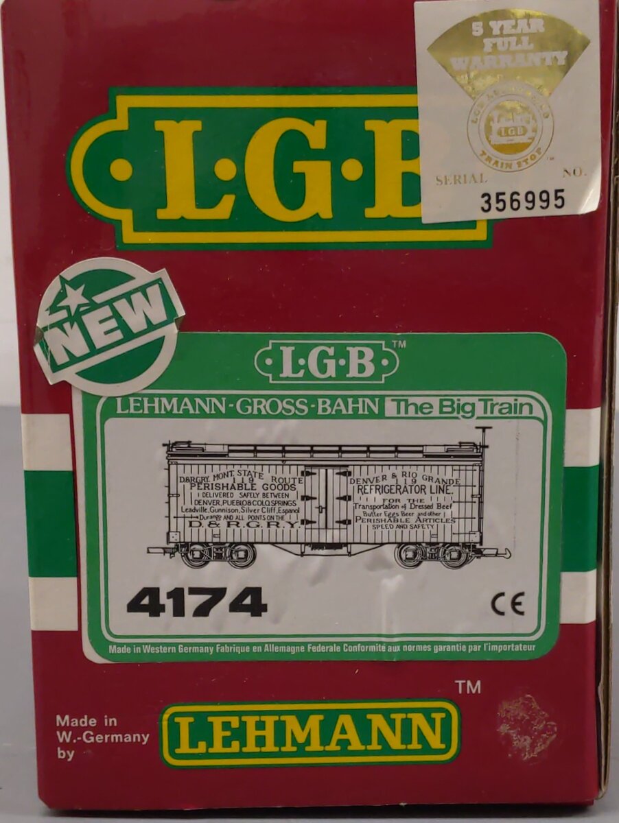 LGB 4174 G Gauge Denver & Rio Grande Reefer EX/Box