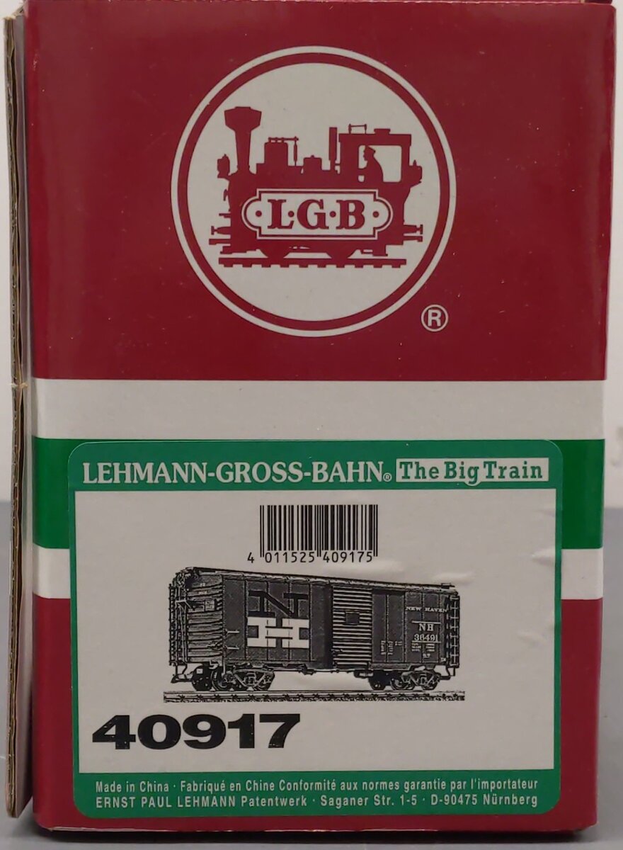 LGB 40917 G Scale New Haven Boxcar #36491 - Metal Wheels LN/Box