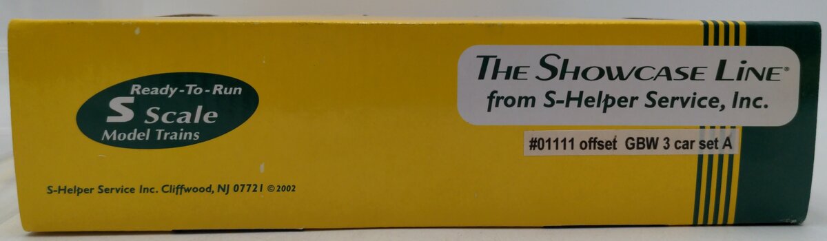 S-Helper 01111 S-Scale Green Bay & Western Offset 2-Bay Hopper 3-Car Set A EX/Box