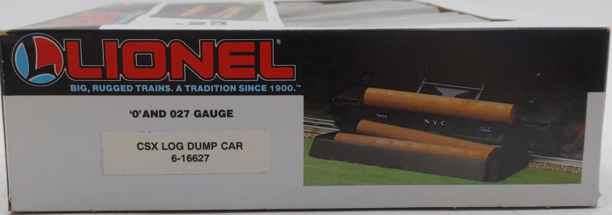 Lionel 6-16627 O Gauge CSX Log Dump Car LN/Box