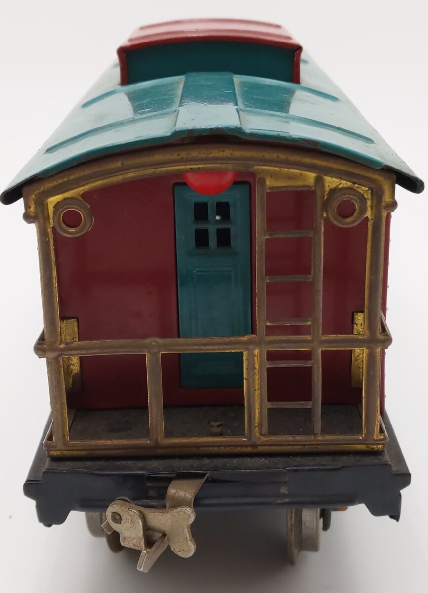 Lionel 217 Vintage Standard Gauge Red with Green Caboose -Repainted