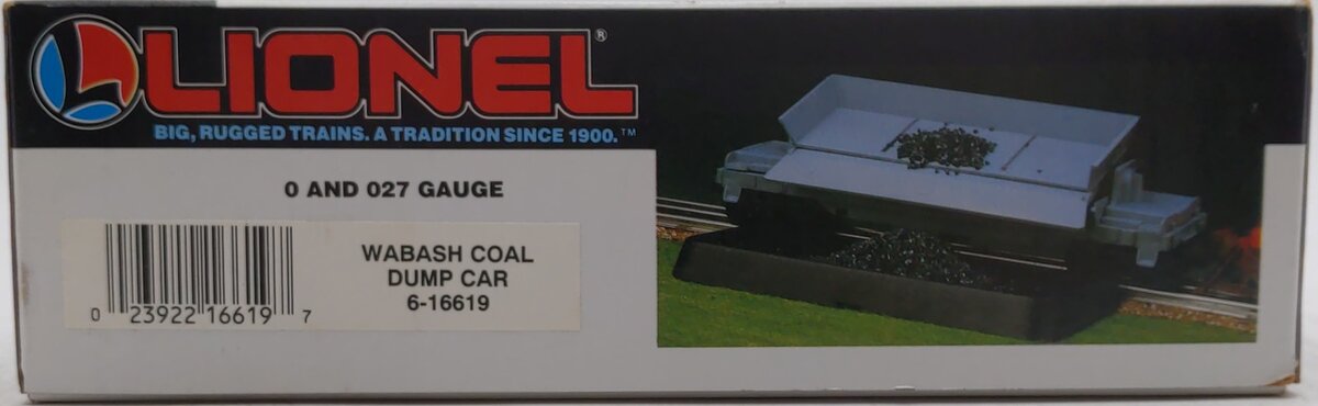 Lionel 6-16619 O Gauge Wabash Coal Dump Car LN/Box