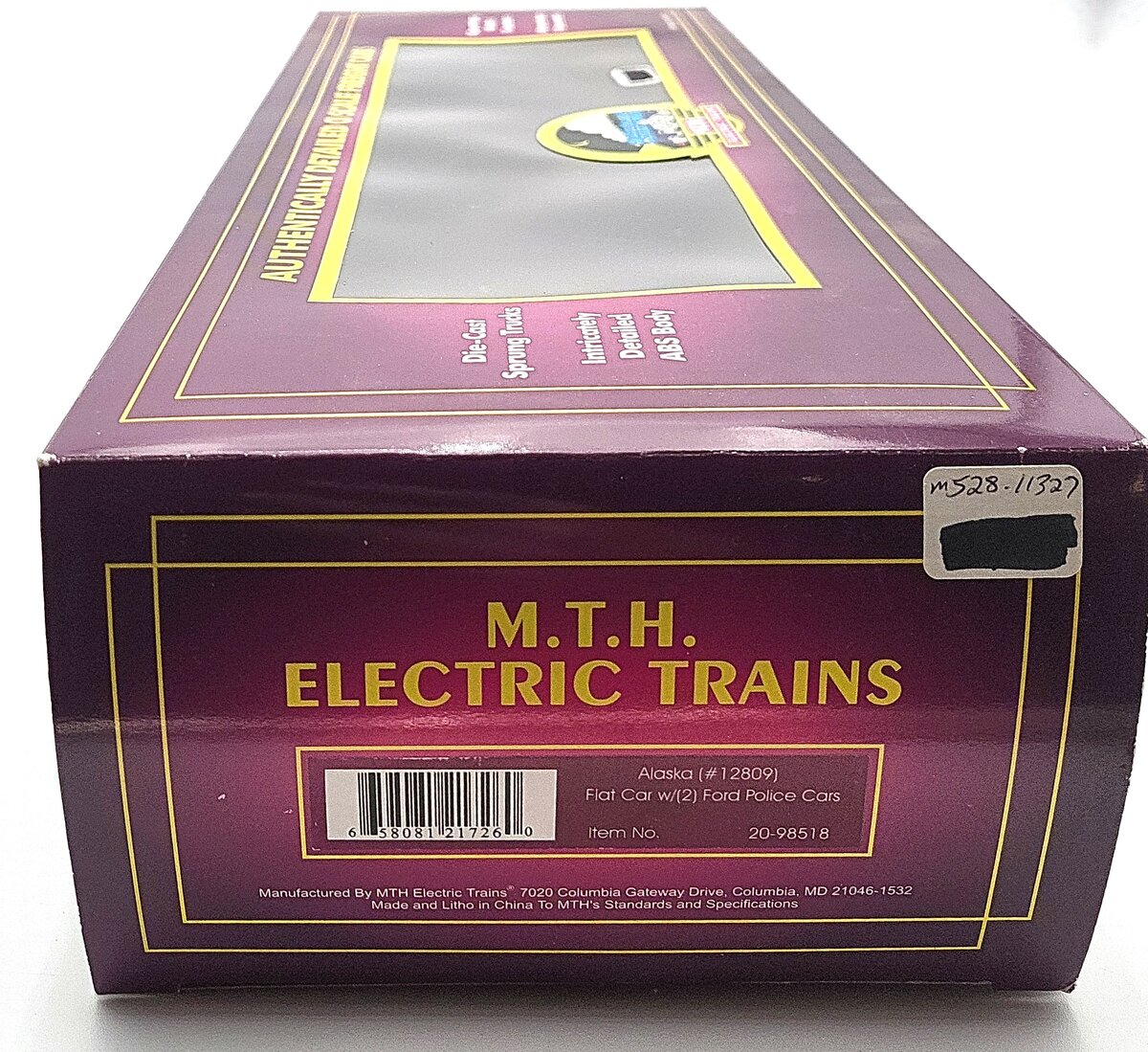 MTH 20-98518 Alaska Flat Car #12805 with 2 Ford Alaska State Trooper Cars LN/Box