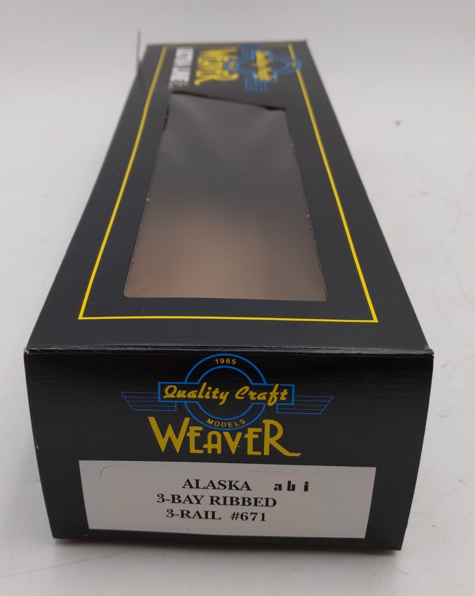 Weaver O Gauge Alaska 3-Bay Ribbed Hopper #671 - 3 Rail LN/Box