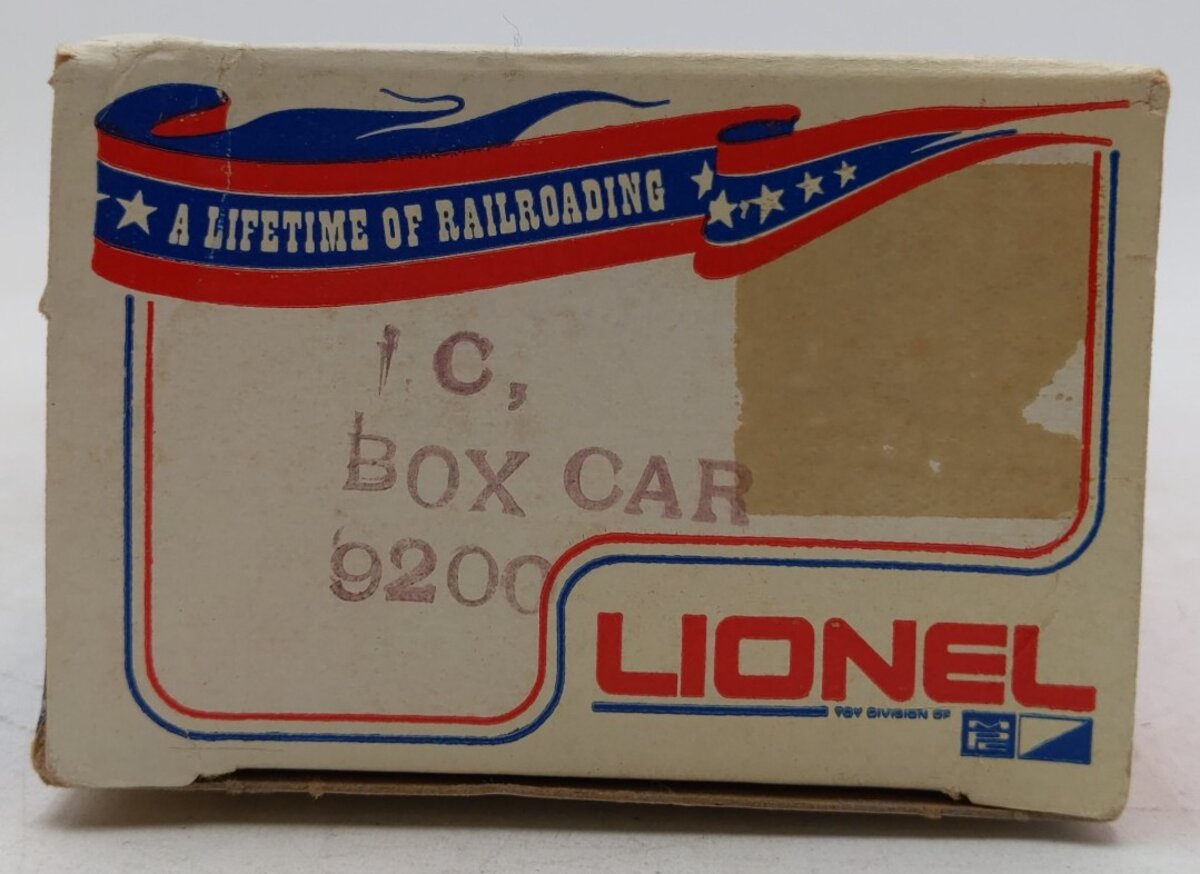 Lionel 6-9200 O Gauge Illinois Central Boxcar #9200 VG/Box