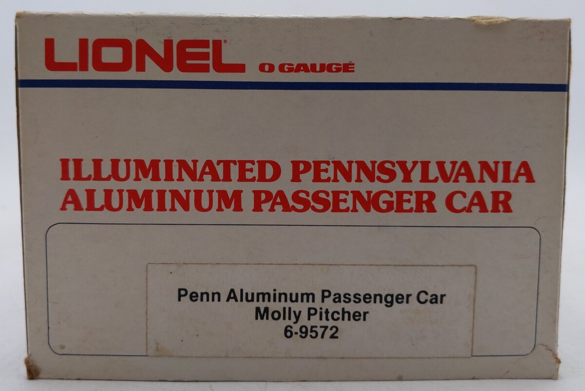 Lionel 6-9572 O Gauge Pennsylvania "Molly Pitcher" Aluminum Coach Passenger Car VG/Box