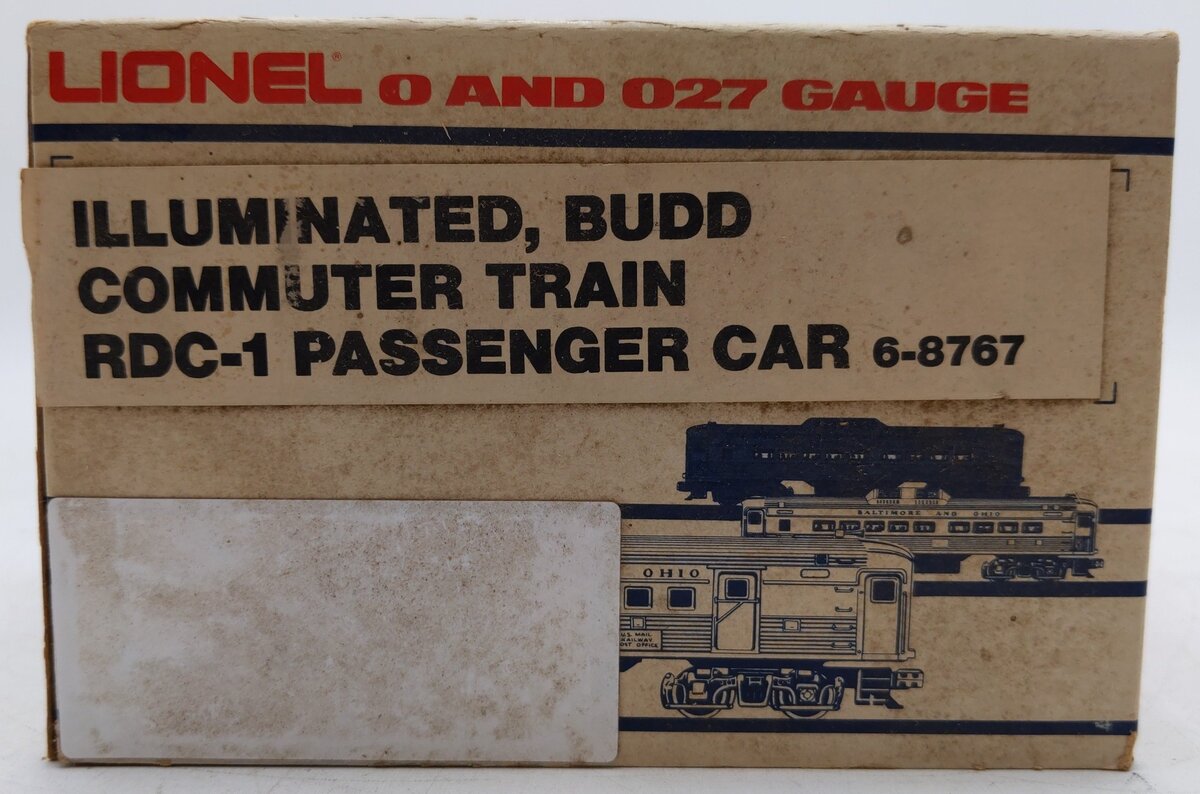 Lionel 6-8767 O Gauge Baltimore & Ohio RDC-1 Budd Commuter Passenger Car #8767 VG/Box