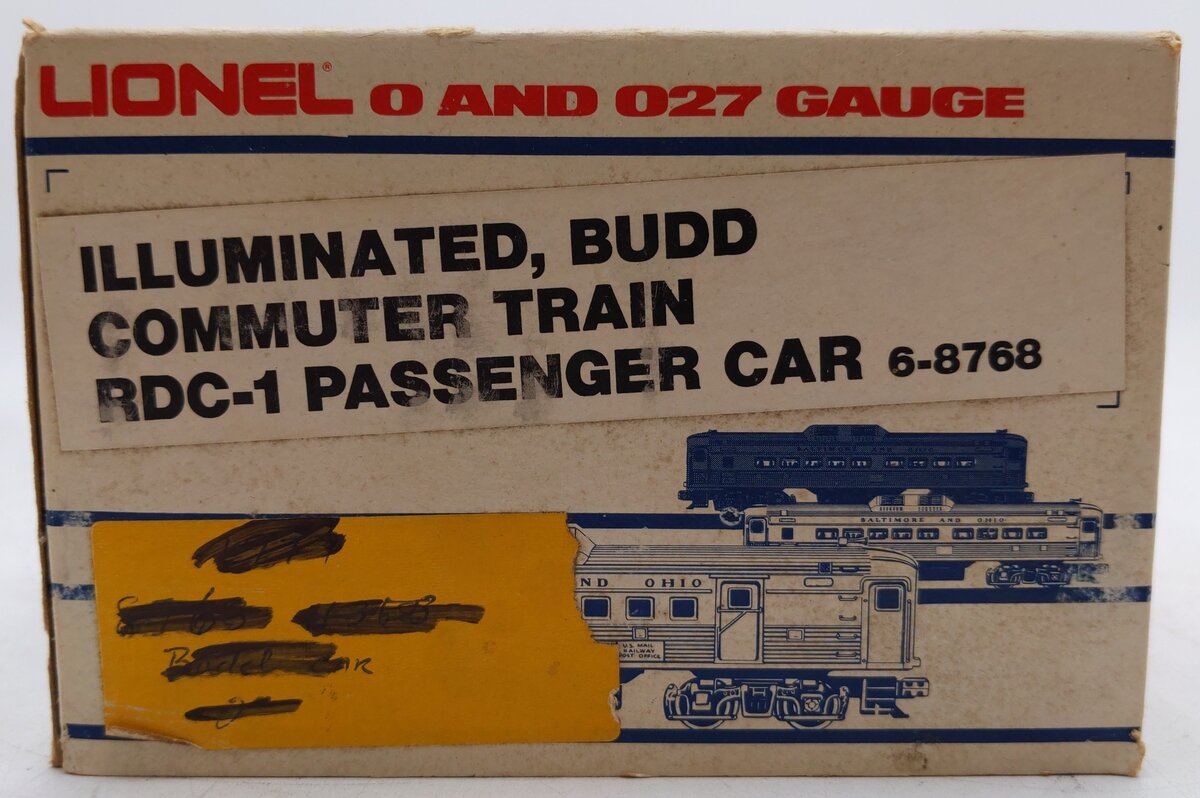 Lionel 6-8768 O Gauge Baltimore & Ohio RDC Budd Passenger Dummy Car VG/Box