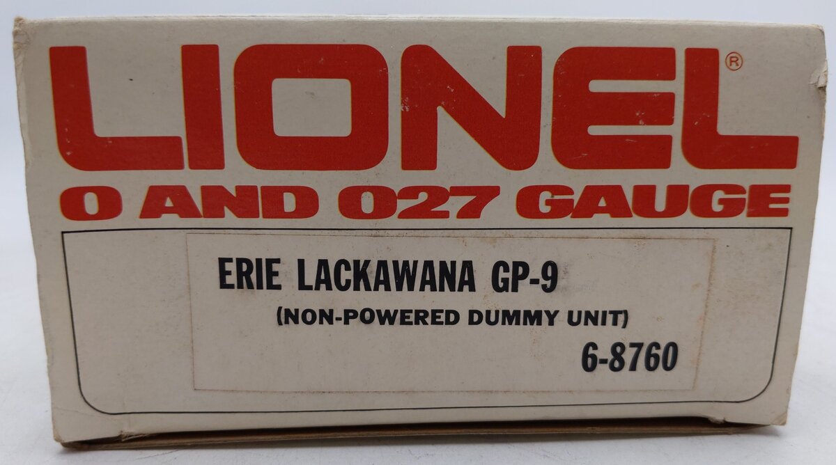 Lionel 6-8760 Erie Lackawana GP-9 Dummy Diesel Locomotive #8760 EX/Box