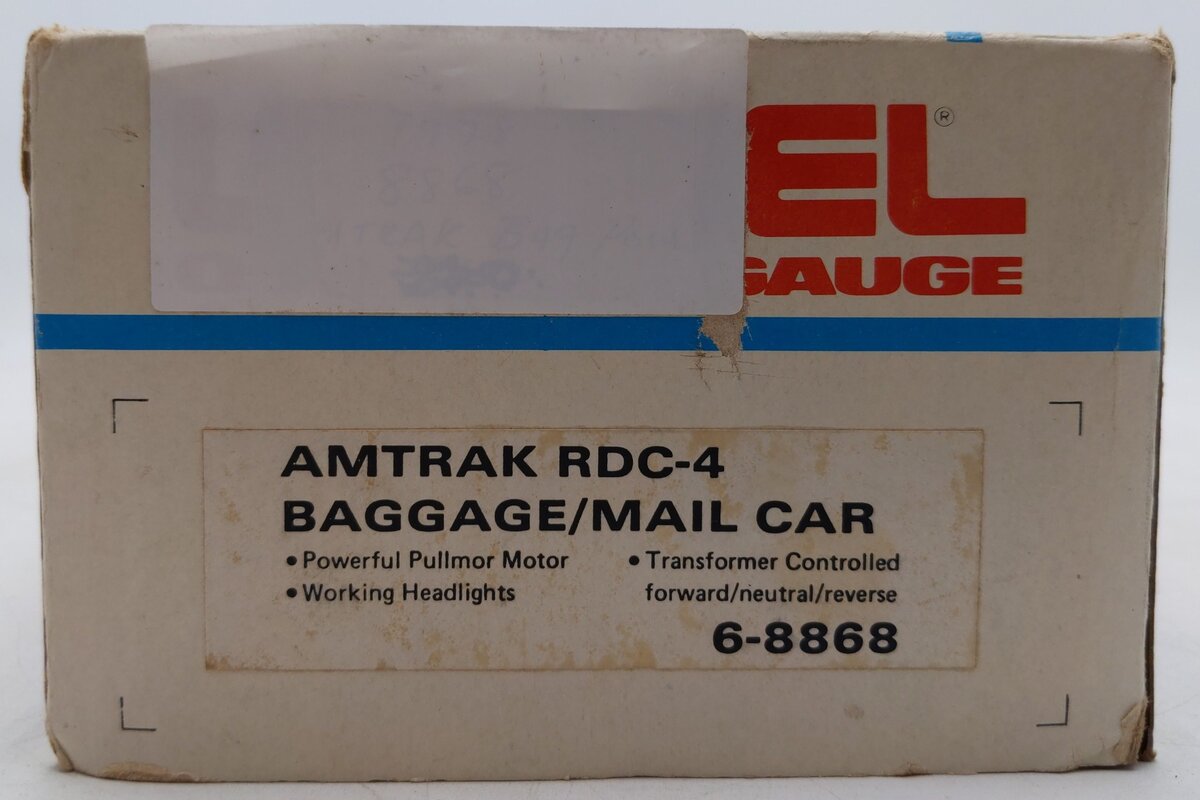 Lionel 6-8868 O Gauge Amtrak RDC-4 Powered Baggage/Mail Car VG/Box