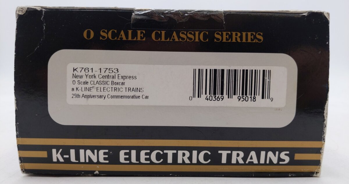 K-Line K761-1753 O Gauge New York Central Classic Boxcar #9399 LN/Box
