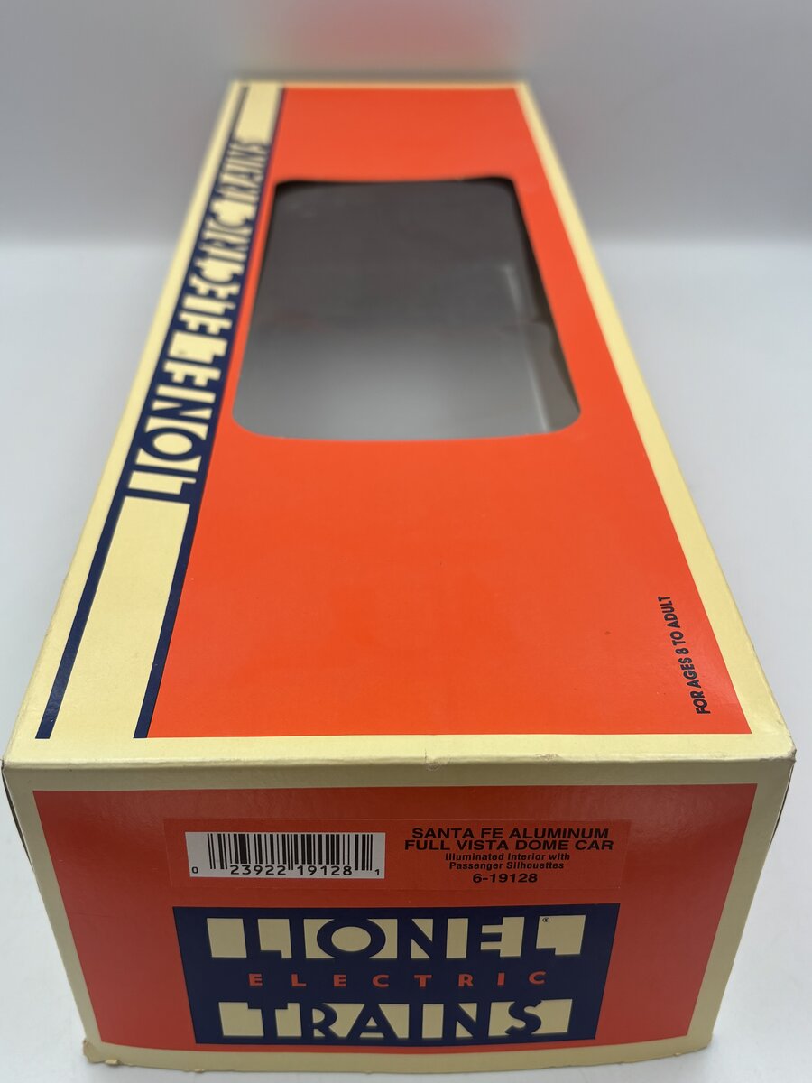 Lionel 6-19128 O Gauge Santa Fe Aluminum Full Vista Dome Car #507 EX/Box