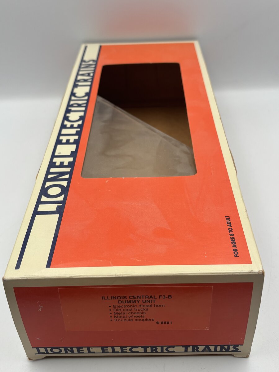 Lionel 6-8581 O Gauge Illinois Central F3 Dummy B Unit Diesel Locomotive EX/Box