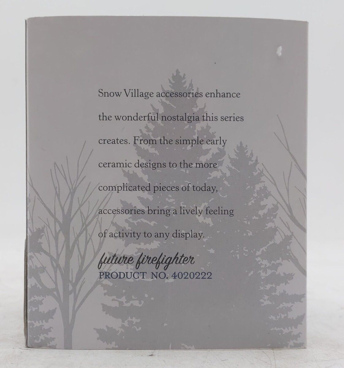 Dept 56 4020222 Snow village "future firefighter" EX/Box