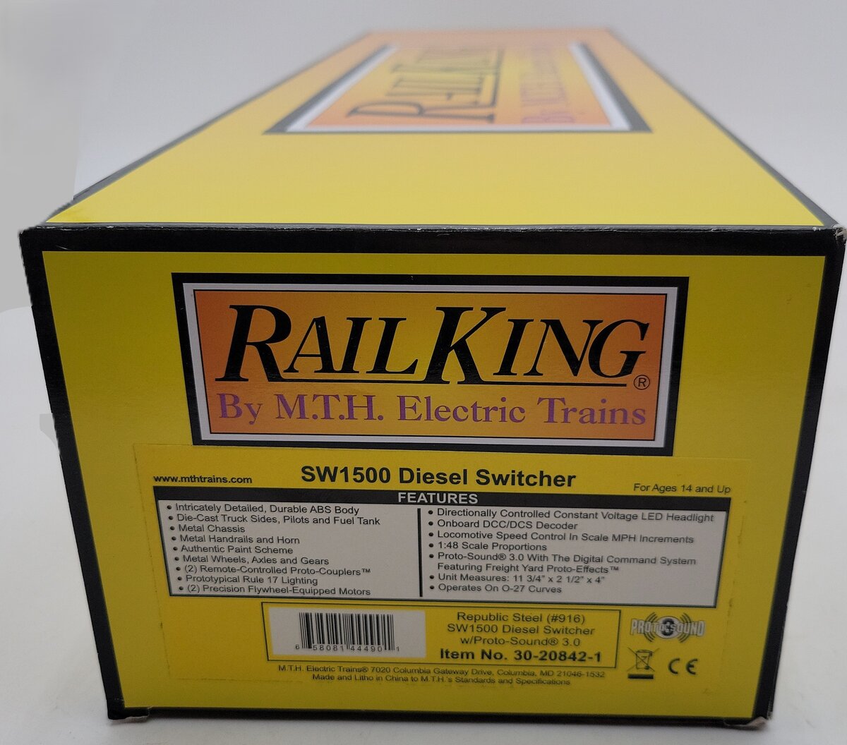 MTH 30-20842-1 Republic Steel O Gauge SW1500 Diesel Switcher w/Proto-Sound 3.0 LN/Box
