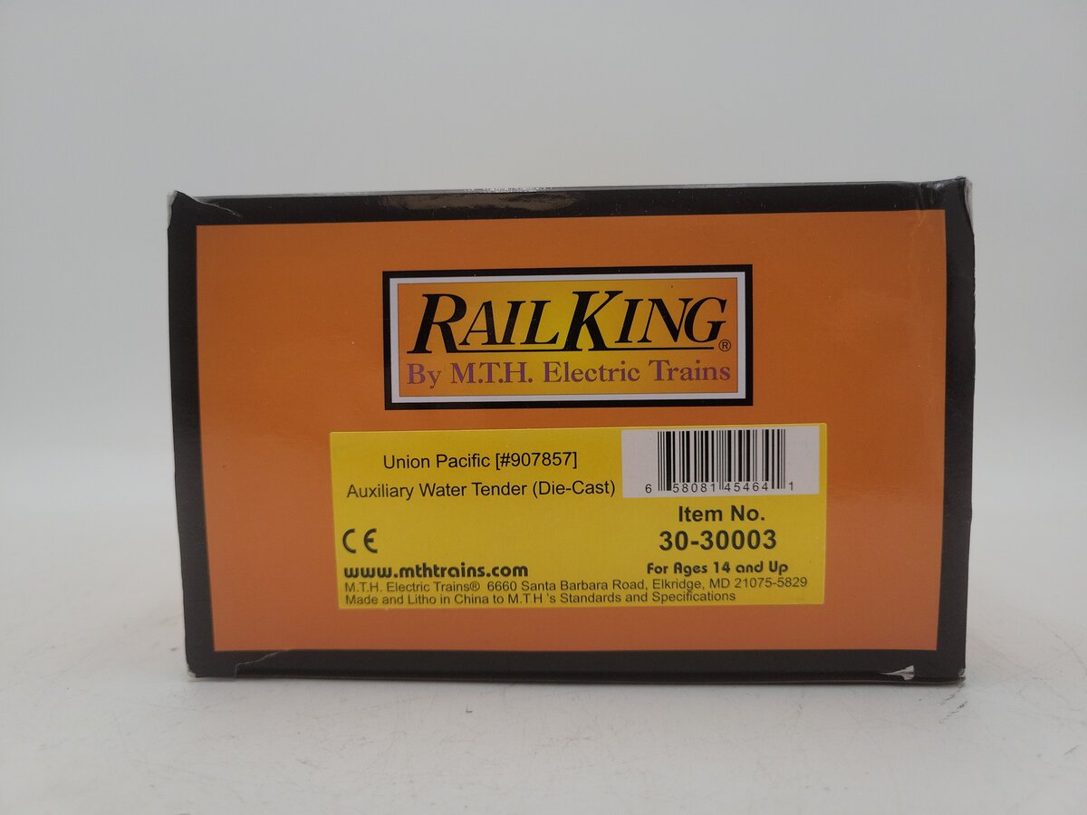 MTH 30-30003 O Union Pacific RailKing Auxiliary Water Tender #907857 LN/Box