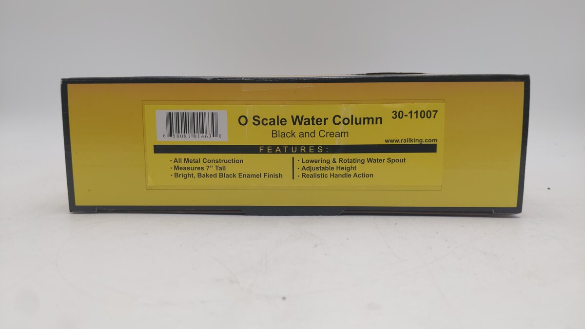 MTH 30-11007 O Scale Die Cast Adjustable Black & Cream Water Column LN/Box