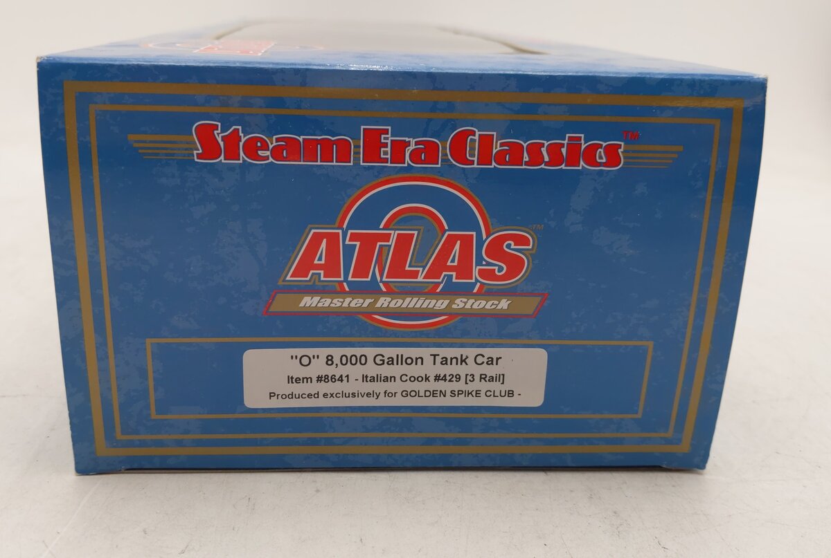 Atlas 8641 O Gauge Italian Cook 8,000 Gallon Tank Car #429 (3-Rail) LN/Box