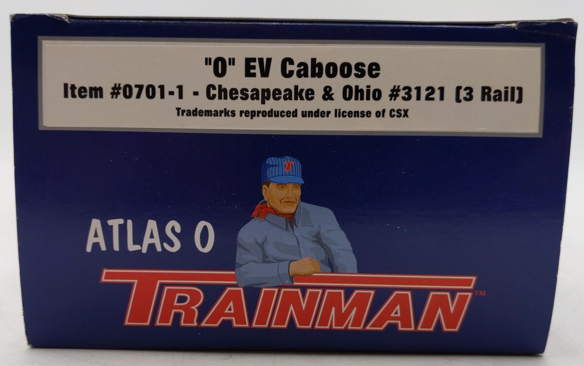Atlas 0701-1 Chesapeake & Ohio Extended Vision Caboose #3121 - 3-Rail EX/Box