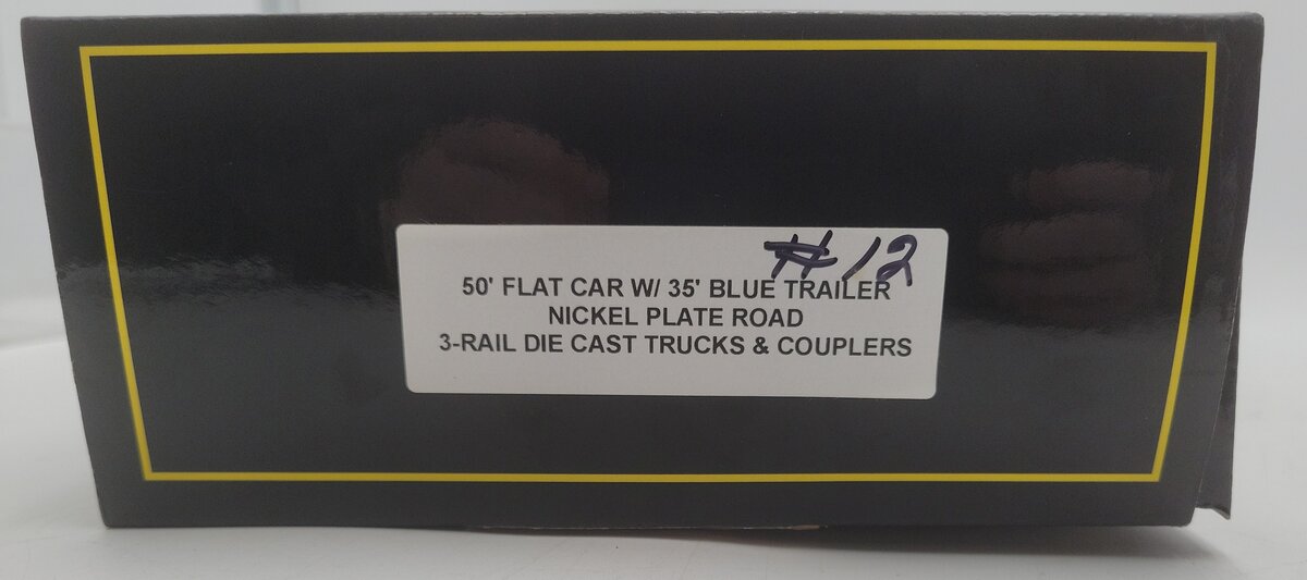 Weaver Nickel Plate Road 50' Flat Car w/35' Blue Trailer #2012 - 3 Rail LN/Box