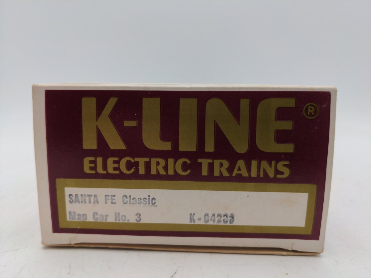 K-Line K64233 O Gauge Santa Fe Classic Map Car Boxcar #64233 NIB