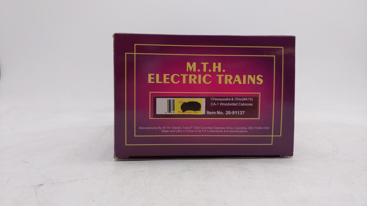 MTH 20-91137 Chesapeake & Ohio CA-1 Woodsided Caboose EX/Box