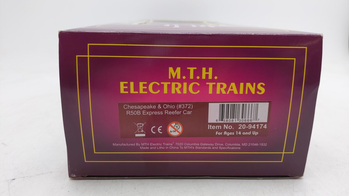 MTH 20-94174 R50B O Gauge Express Reefer Car Chesapeake Ohio EX/Box