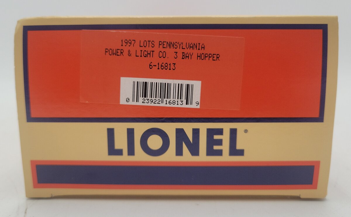 Lionel 6-16813 O LOTS 1997 Pennsylvania Power & Light Company 3-Bay Hopper #297 LN/Box