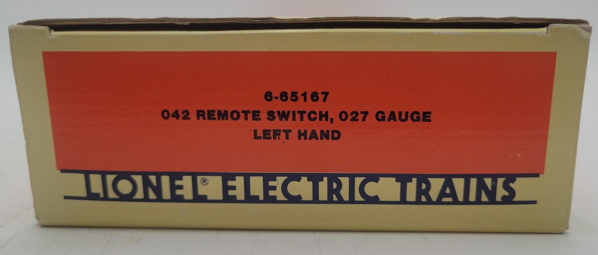 Lionel 6-65167 O27 42" Left Hand Remote Control Switch Turnout EX/Box