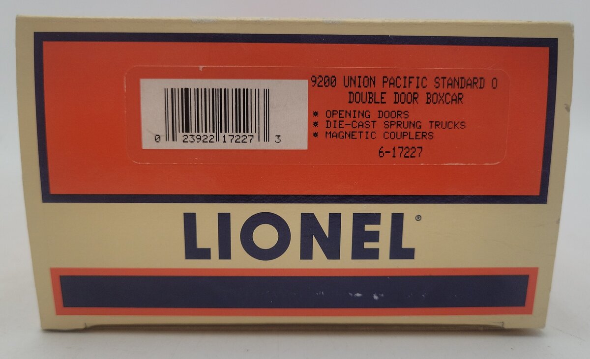 Lionel 6-17227 O Gauge Union Pacific Double Door Standard Boxcar #9200 LN/Box