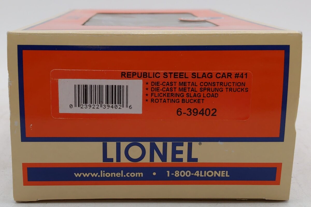 Lionel 6-39402 O Gauge Republic Steel Slag Car #39402 LN/Box