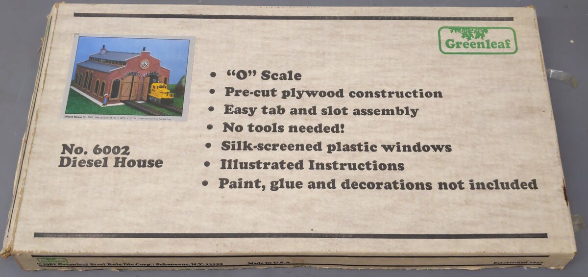 Greenleaf 6002 O Scale Diesel House Kit EX/Box