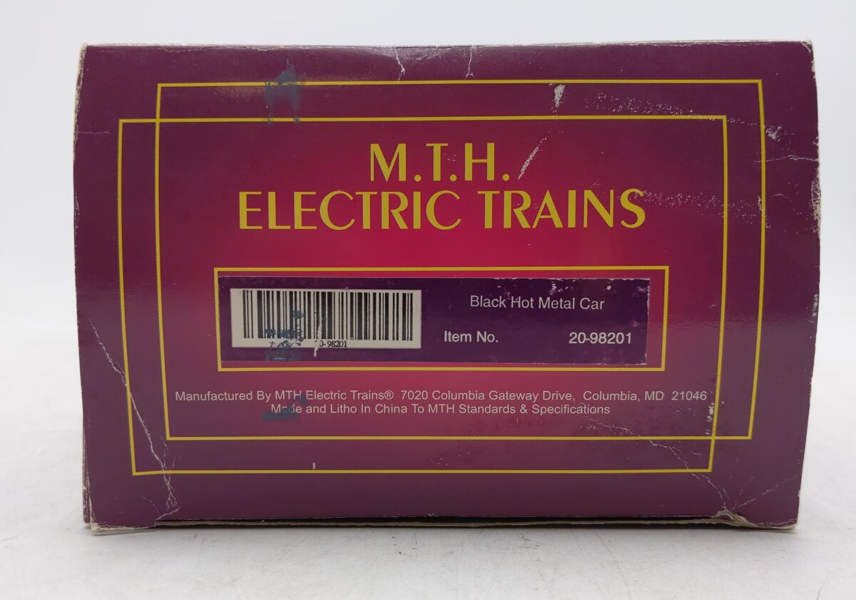 MTH 20-98201 O Gauge 4-Truck Black Hot Metal Car #52 EX/Box