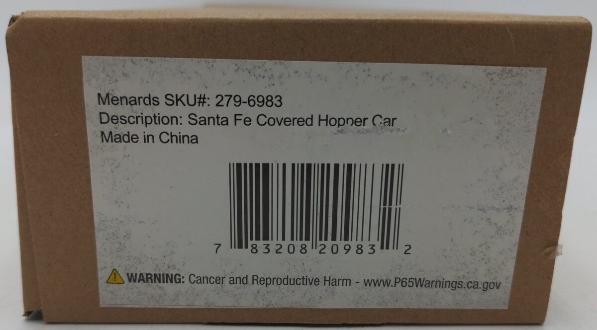 Menards 279-6983 O Santa Fe Covered Hopper #7972 EX/Box