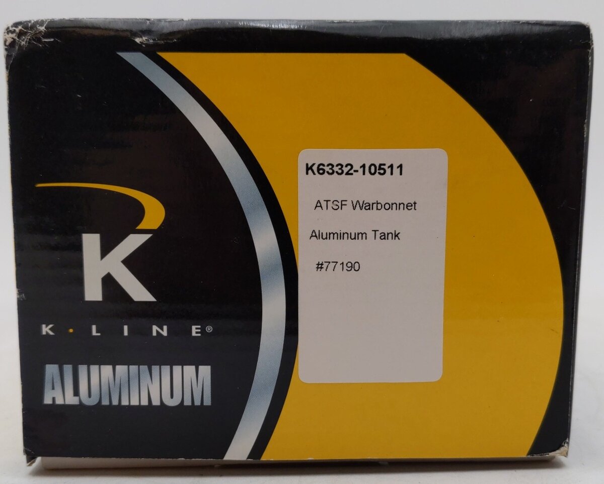 K-Line K6332-10511 O Gauge Santa Fe Warbonnet Aluminium Tank Car #77190 EX/Box