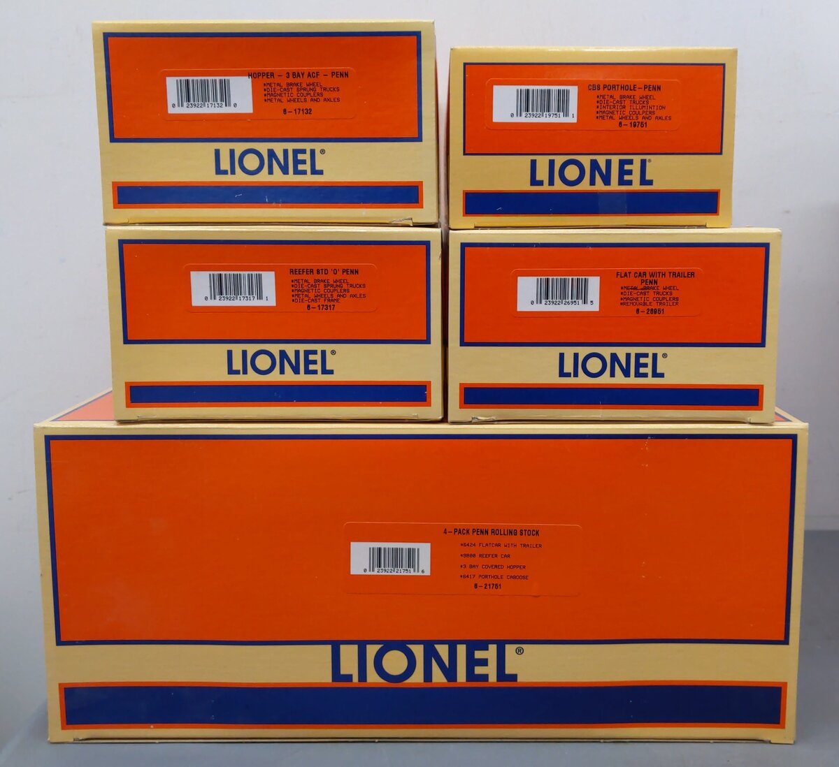 Lionel 6-21751 O Gauge Pennsylvania Rolling Stock (Set of 4) EX/Box